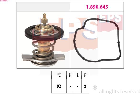 EPS 1.880.847 - Coolant thermostat / housing autospares.lv