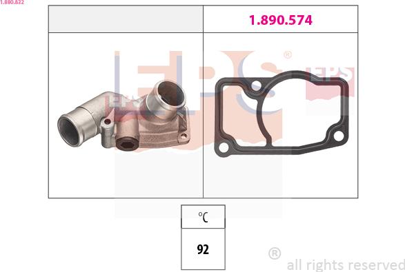 EPS 1.880.832 - Coolant thermostat / housing autospares.lv