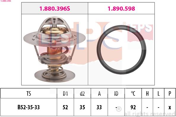 EPS 1.880.396 - Coolant thermostat / housing autospares.lv