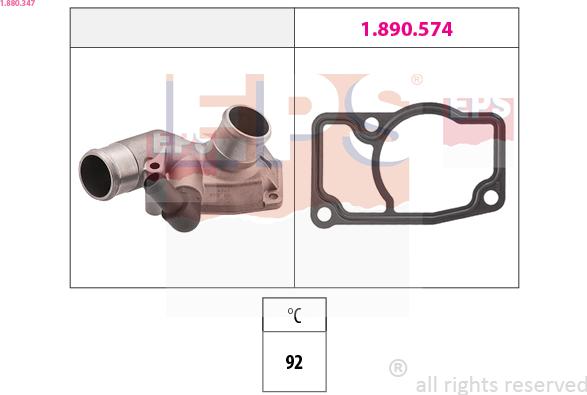 EPS 1.880.347 - Coolant thermostat / housing autospares.lv