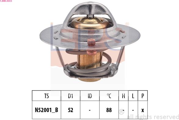 EPS 1.880.355S - Coolant thermostat / housing autospares.lv