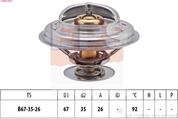 EPS 1.880.302S - Coolant thermostat / housing autospares.lv