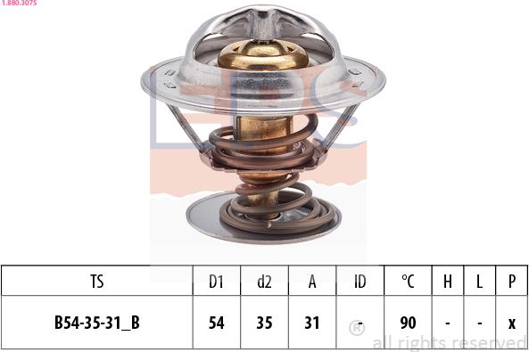 EPS 1.880.307S - Coolant thermostat / housing autospares.lv