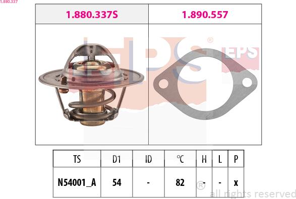 EPS 1.880.337 - Coolant thermostat / housing autospares.lv