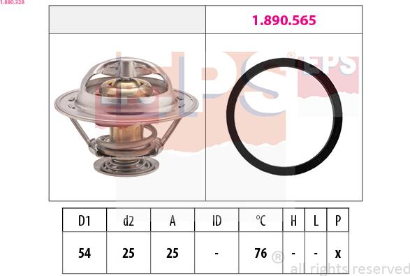 EPS 1.880.328 - Coolant thermostat / housing autospares.lv