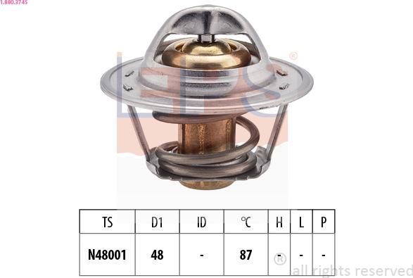 EPS 1.880.374S - Coolant thermostat / housing autospares.lv