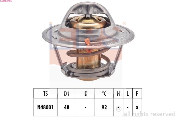 EPS 1.880.376S - Coolant thermostat / housing autospares.lv