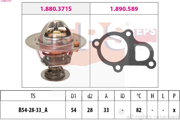 EPS 1.880.372 - Coolant thermostat / housing autospares.lv