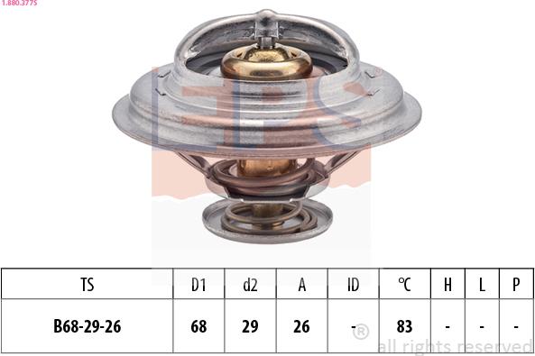 EPS 1.880.377S - Coolant thermostat / housing autospares.lv