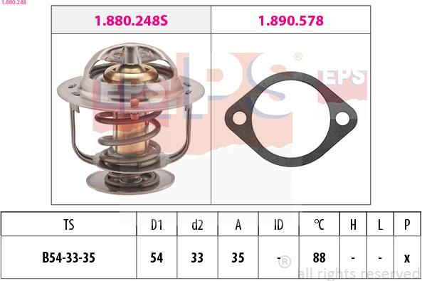 EPS 1.880.248 - Coolant thermostat / housing autospares.lv