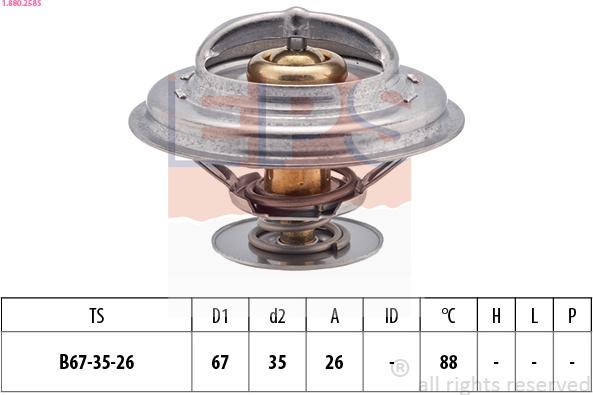 EPS 1.880.258S - Coolant thermostat / housing autospares.lv