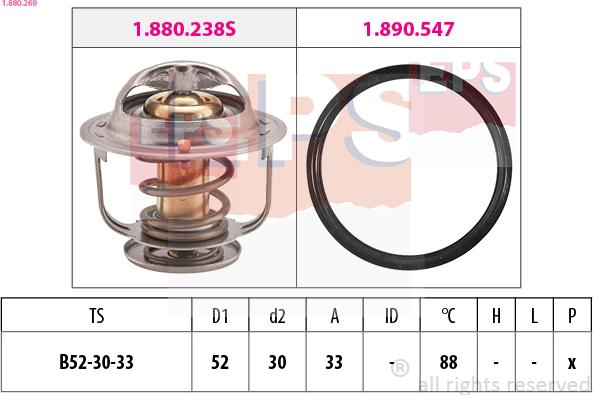 EPS 1.880.269 - Coolant thermostat / housing autospares.lv
