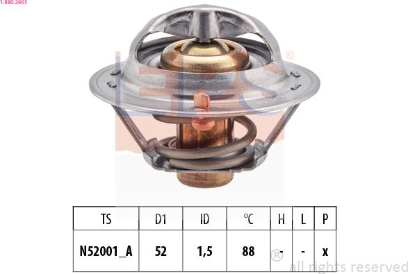 EPS 1.880.266S - Coolant thermostat / housing autospares.lv