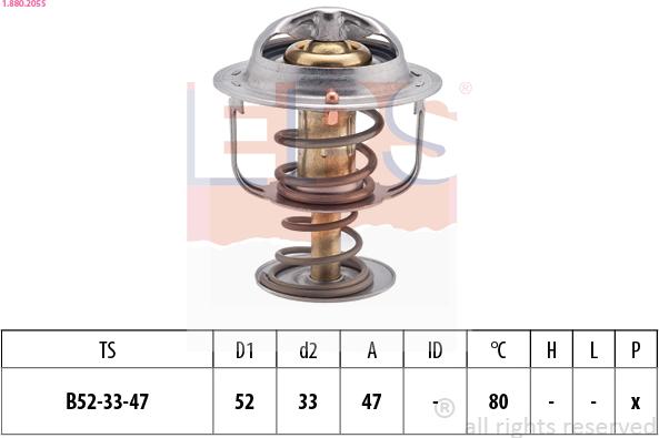 EPS 1.880.205S - Coolant thermostat / housing autospares.lv