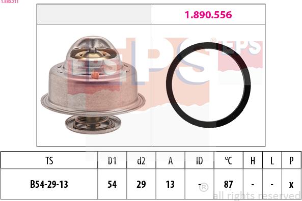 EPS 1.880.211 - Coolant thermostat / housing autospares.lv