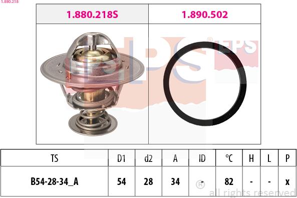 EPS 1.880.218 - Coolant thermostat / housing autospares.lv