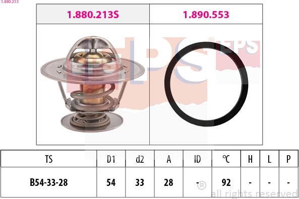 EPS 1.880.213 - Coolant thermostat / housing autospares.lv