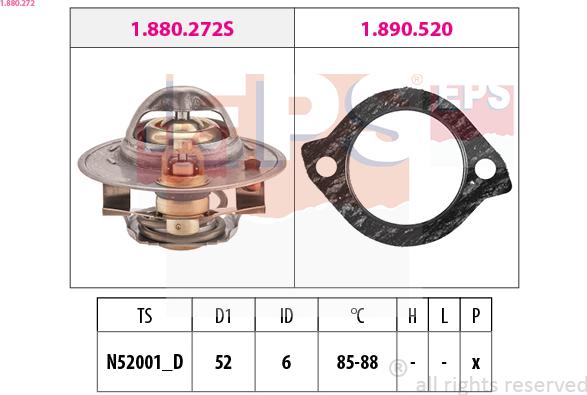 EPS 1.880.272 - Coolant thermostat / housing autospares.lv