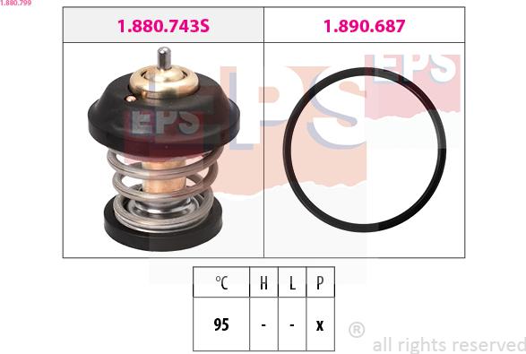 EPS 1.880.799 - Coolant thermostat / housing autospares.lv