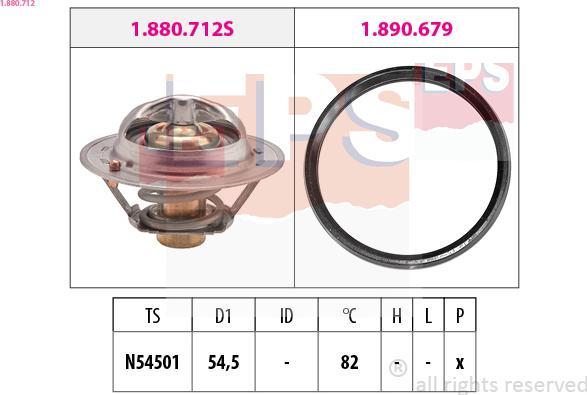 EPS 1.880.712 - Coolant thermostat / housing autospares.lv