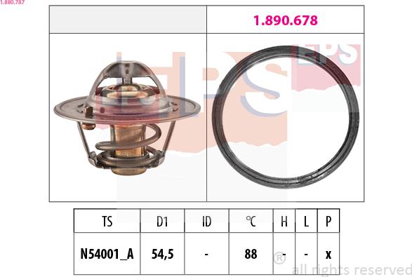 EPS 1.880.787 - Coolant thermostat / housing autospares.lv