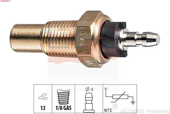 EPS 1.830.052 - Sensor, coolant temperature autospares.lv