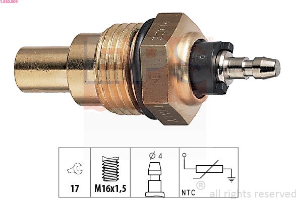 EPS 1.830.009 - Sensor, coolant temperature autospares.lv