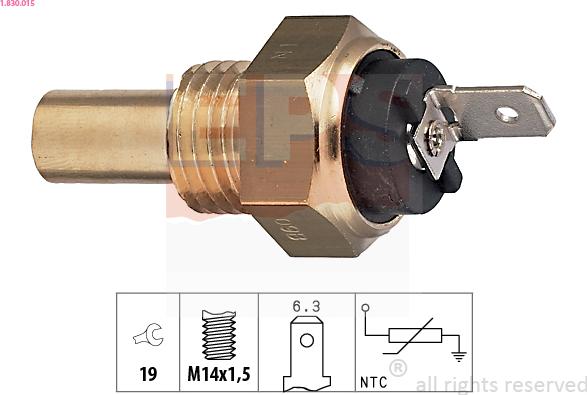 EPS 1.830.015 - Sensor, coolant temperature autospares.lv