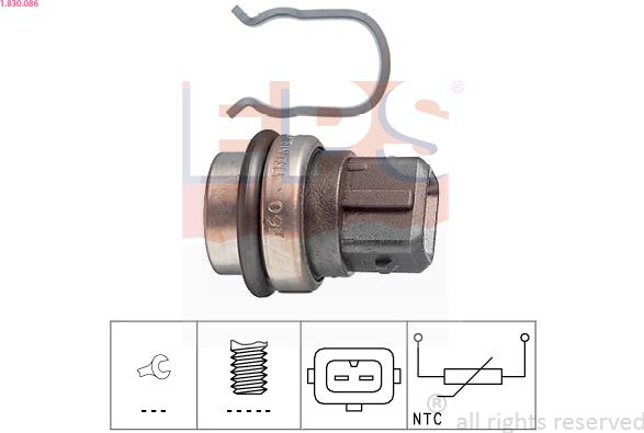 EPS 1.830.086 - Sensor, coolant temperature autospares.lv