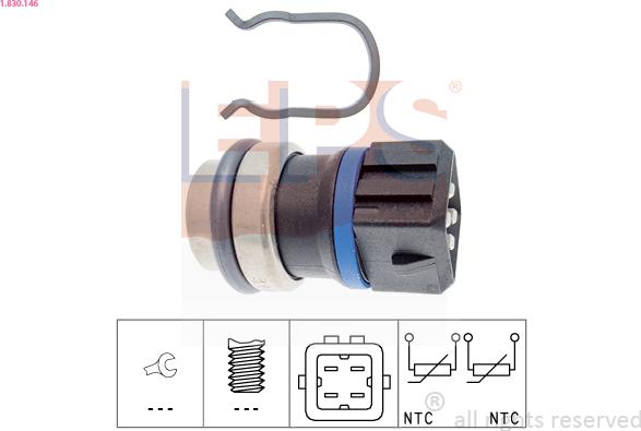 EPS 1.830.146 - Sensor, coolant temperature autospares.lv