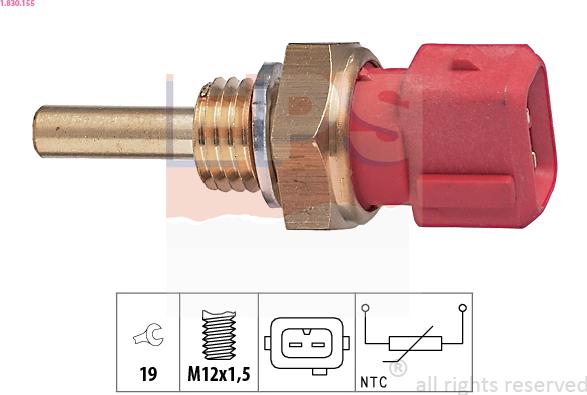 EPS 1.830.155 - Sensor, coolant temperature autospares.lv