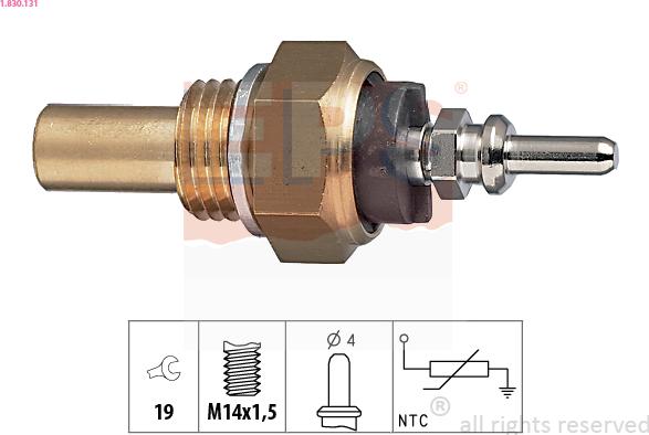 EPS 1.830.131 - Sensor, coolant temperature autospares.lv