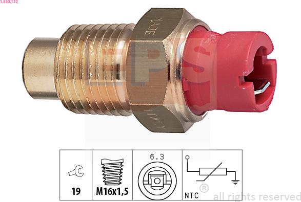 EPS 1.830.132 - Sensor, coolant temperature autospares.lv