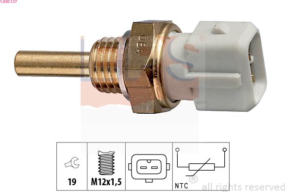 EPS 1.830.127 - Sensor, coolant temperature autospares.lv