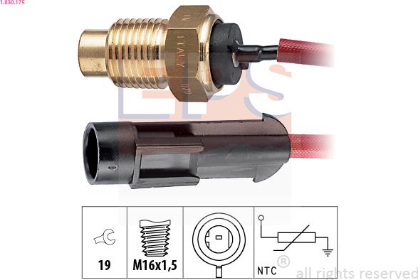 EPS 1.830.175 - Sensor, coolant temperature autospares.lv