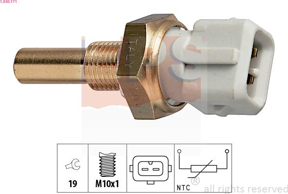 EPS 1.830.171 - Sensor, coolant temperature autospares.lv