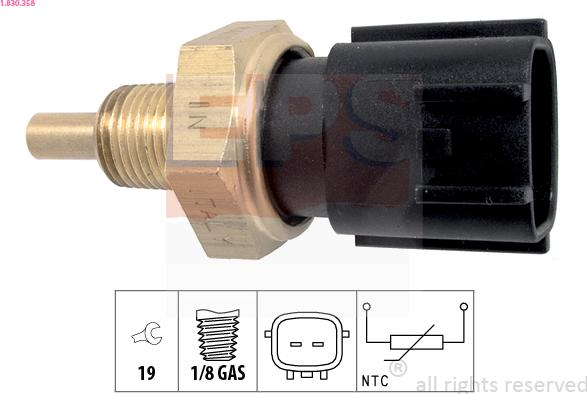 EPS 1.830.358 - Sensor, oil temperature autospares.lv