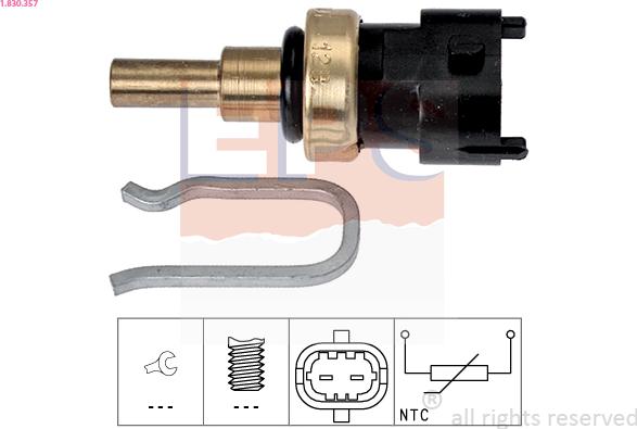 EPS 1.830.357 - Sensor, coolant temperature autospares.lv