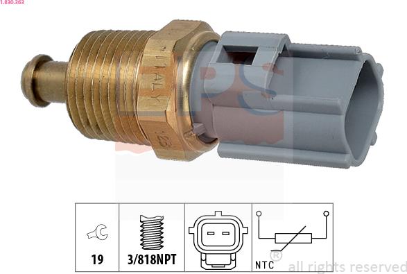 EPS 1.830.363 - Sensor, oil temperature autospares.lv