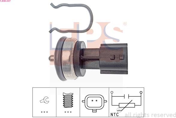 EPS 1.830.337 - Sensor, coolant temperature autospares.lv