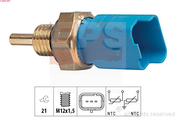 EPS 1.830.291 - Sensor, coolant temperature autospares.lv