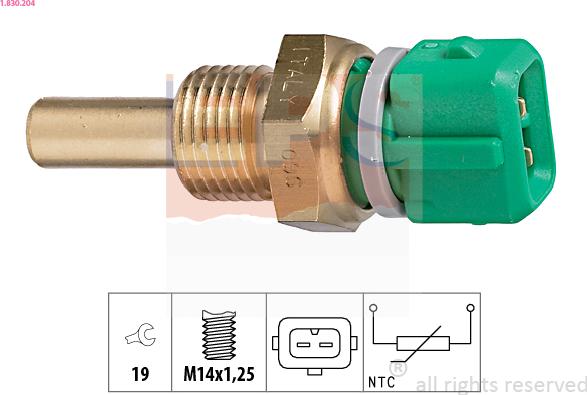 EPS 1.830.204 - Sensor, coolant temperature autospares.lv