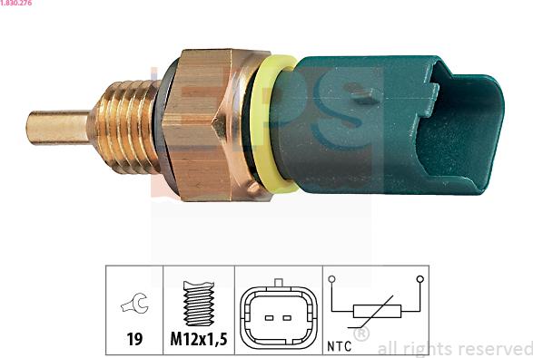 EPS 1.830.276 - Sensor, coolant temperature autospares.lv