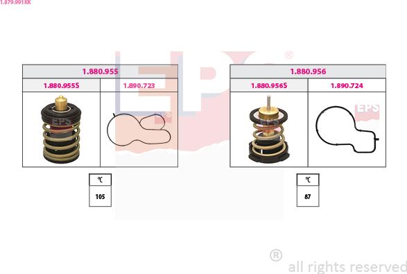 EPS 1.879.991KK - Coolant thermostat / housing autospares.lv