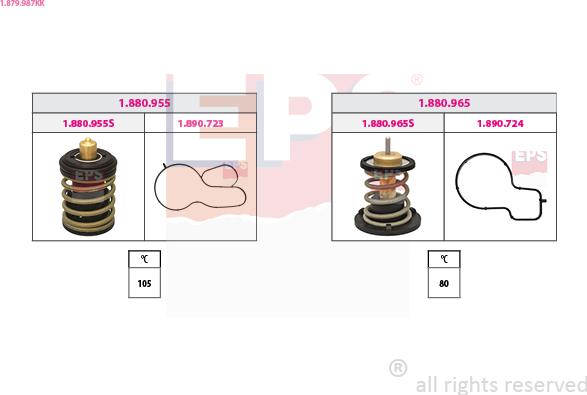 EPS 1.879.987KK - Coolant thermostat / housing autospares.lv