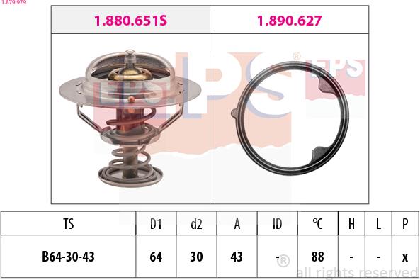 EPS 1.879.979 - Coolant thermostat / housing autospares.lv