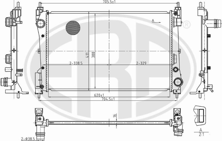 ERA 673342 - Radiator, engine cooling autospares.lv