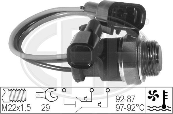 ERA 330205 - Temperature Switch, radiator / air conditioner fan autospares.lv