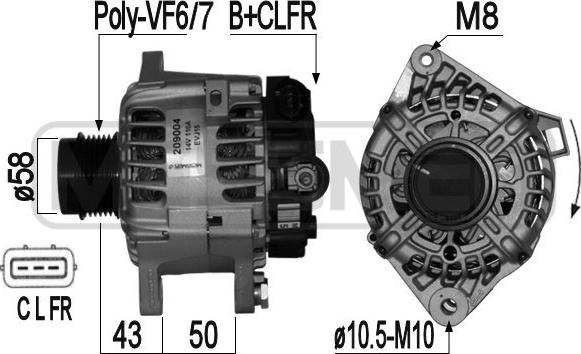 ERA 209004 - Alternator autospares.lv