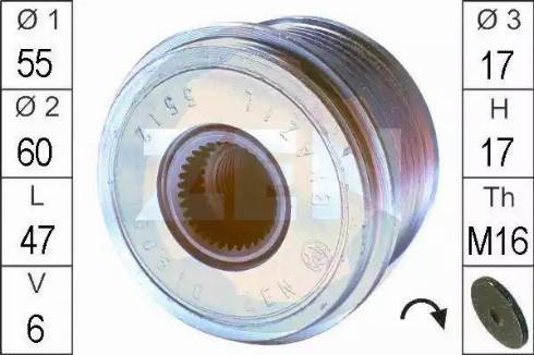 ERA 219090 - Pulley, alternator, freewheel clutch autospares.lv